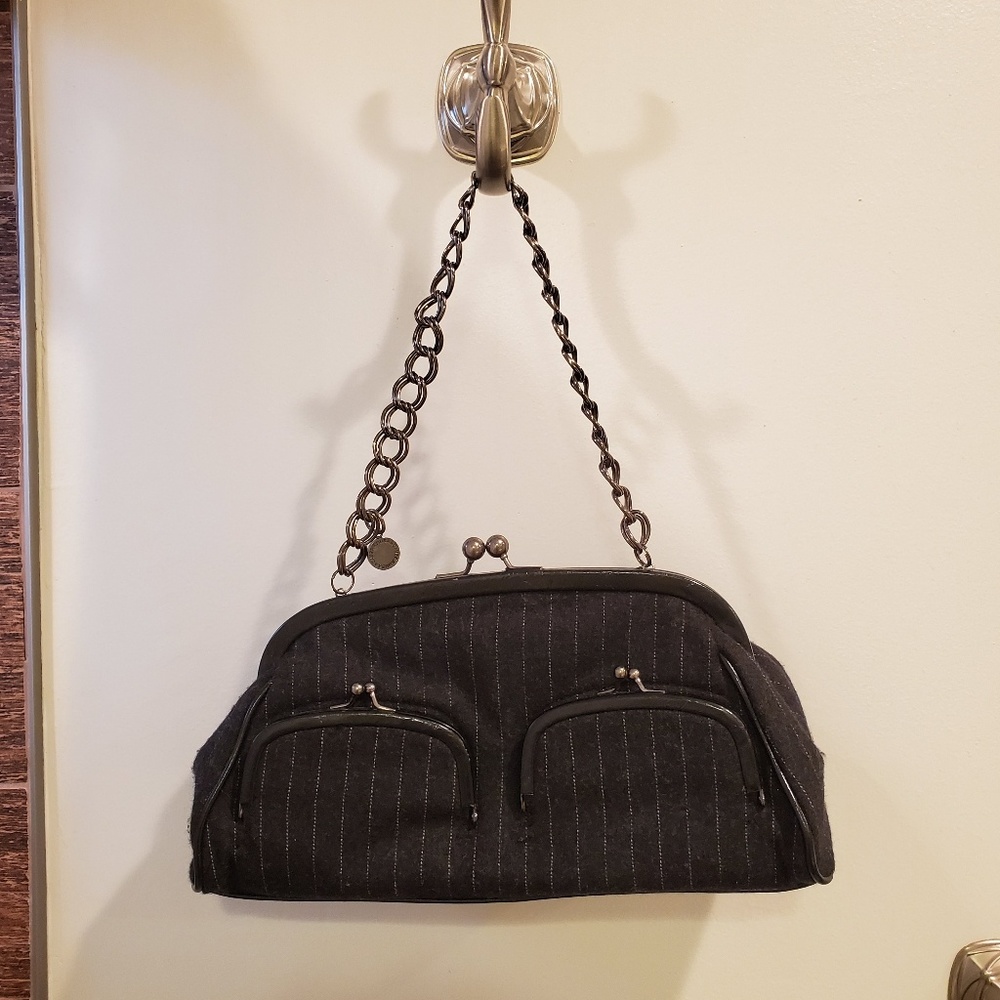 Pin-striped Small Handbag